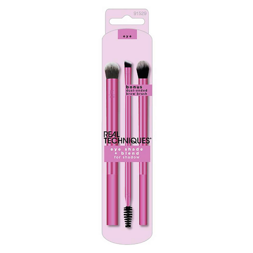 Изображение товара REAL TECHNIQUES Набор кистей Eye Shade + Blend + Dual Ended Brow, 3 шт.