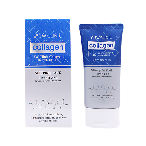 Маска для лица 3W CLINIC Ночная маска для лица коллагеном, восстанавливающая, COLLAGEN REGENERATION SLEEPING PACK