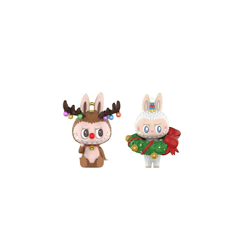 Мягкая игрушка POP MART Игрушка LABUBU Christmas Series baby elk + Christmas wreath, 9см