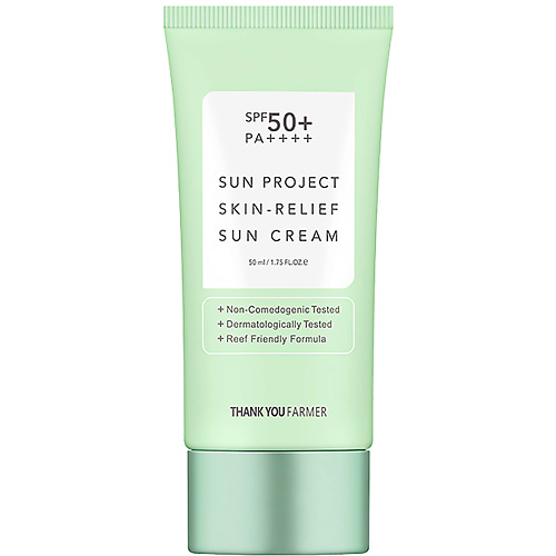 Солнцезащитный крем для лица THANK YOU FARMER Крем для лица солнцезащитный SPF 50+ PA++++ Sun Project Skin-Relief Sun Cream