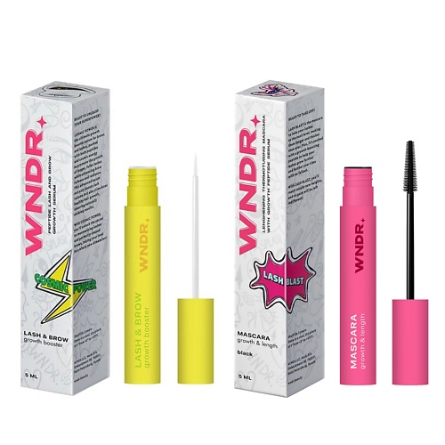 Сыворотка для роста ресниц WNDR.BEAUTY WNDR SET LASH BLAST. Сыворотка-активатор + Термотушь для роста и длины ресниц