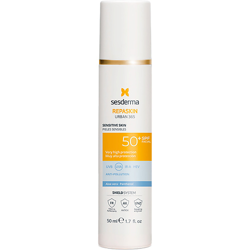 Солнцезащитный крем для лица SESDERMA Средство солнцезащитное для чувствительной кожи Repaskin Urban 365 Sensitive skin SPF50