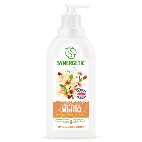 Мыло жидкое SYNERGETIC Биоразлагаемое жидкое мыло Миндальное молочко