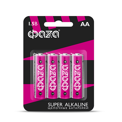 Батарейки ФАZА Батарейки Щелочные Super Alkaline LR 6, BL-4, блистер 4 шт.