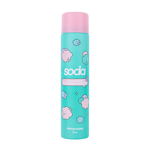 Лак для укладки волос SODA Лак для волос с серебристыми блестками Silver Glitter Extra Strong Hairspray #hairgetsdone