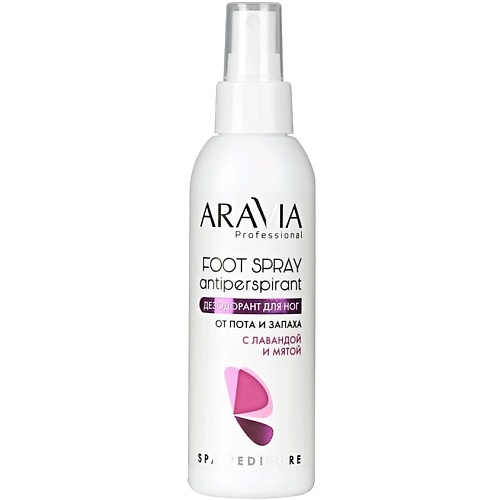Спрей для ног ARAVIA PROFESSIONAL Дезодорант для ног от пота и запаха с лавандой и мятой Foot Spray Antiperspirant