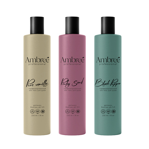 Гель для душа AMBREE Professional Набор гелей для душа 3 разных аромата, парфюмированный