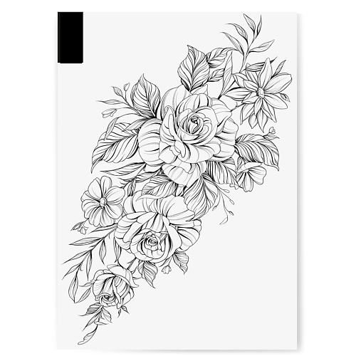Наклейки для тела PRINT FACTORY Переводная Временная Татуировка Розы