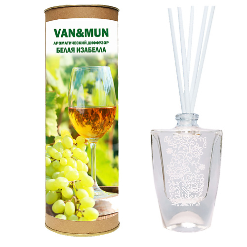 Аромадиффузор VAN&MUN Ароматический диффузор Белая Изабелла с палочками