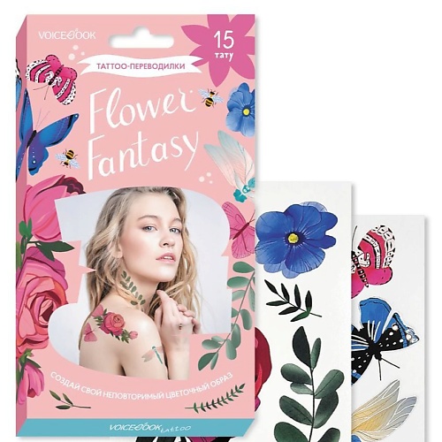 Тату VOICEBOOK Переводные тату Flower Fantasy Цветочная фантазия