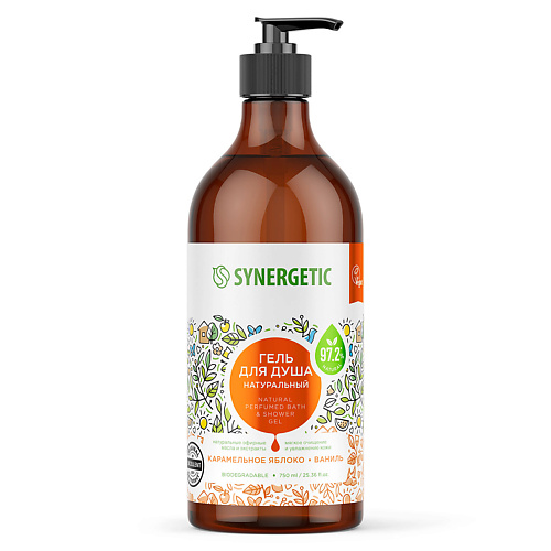 Гель для душа SYNERGETIC Гель для душа Карамельное яблоко и ваниль