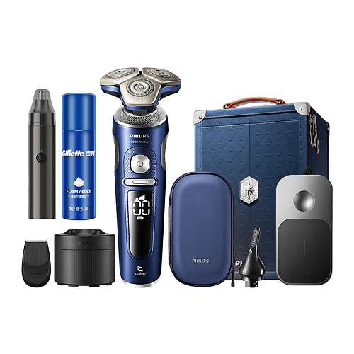 Электробритва PHILIPS Электробритва Series 9000 Prestige + Чехлы + Зарядная панель Qi + Станция очистки + Триммеры