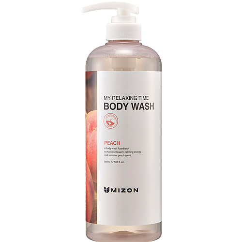 Гель для душа MIZON Гель для душа с экстрактом персика My Relaxing Time Peach Body Wash