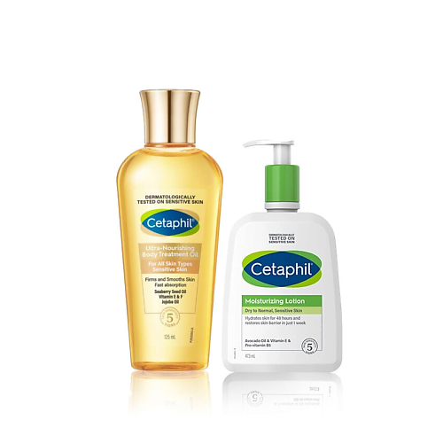 Набор средств для ухода за телом CETAPHIL Набор для сухой кожи тела Hydrating Body Oil & Cream Care