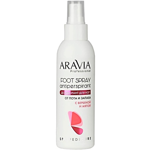 Спрей для ног ARAVIA PROFESSIONAL Дезодорант для ног от пота и запаха с вербеной и мятой Foot Spray Antiperspirant