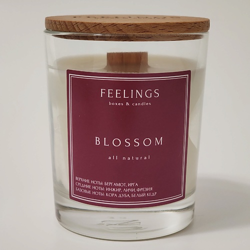 Свеча ароматическая FEELINGS Свеча ароматическая из соевого воска Blossom