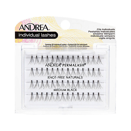 Ресницы накладные ANDREA Пучки ресниц безузелковые средние черные Perma Lash Naturals Natural Medium