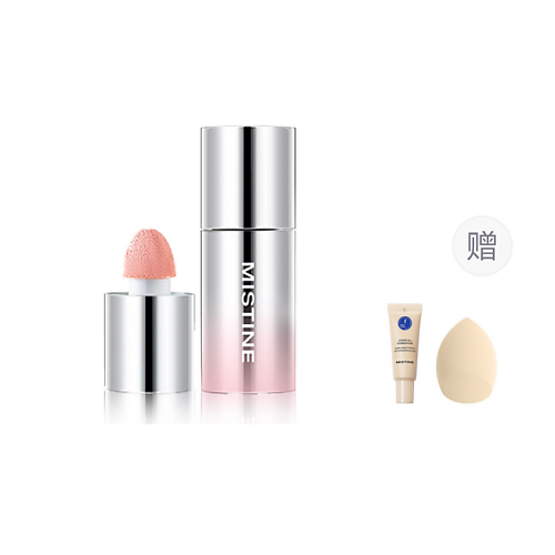 Набор средств для лица MISTINE Румяна Thai Latte Velvet Liquid Blush + Тональный крем Cover All Foundation + бьюти-блендер