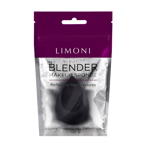 Спонж для нанесения макияжа LIMONI Спонж для макияжа со скошенным краем  Velvet Makeup Sponge Black