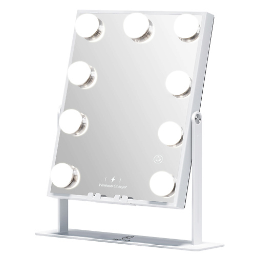 Зеркало FENCHILIN Настольное зеркало с LED подсветкой, аккумулятором и Bluetooth динамиками, 30х25см