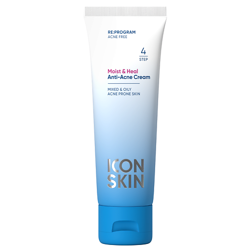 Крем для лица ICON SKIN Увлажняющий крем для кожи, склонной к акне Moist & Heal