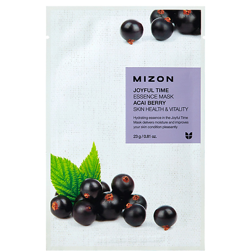 Маска для лица MIZON Маска тканевая для лица с экстрактом ягод асаи Acai Berry Joyful Time Essence Mask