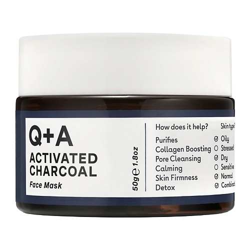 Маска для лица Q+A Маска для лица Activated Charcoal