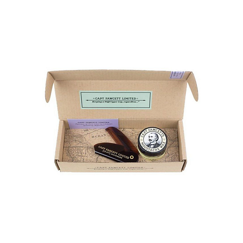 Набор средств для ухода за бородой CAPTAIN FAWCETT Набор для ухода за усами Sandalwood Wax & Folding Comb