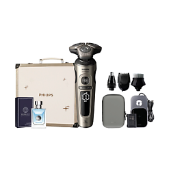 Электробритва S9000 Prestige SP9873: + Аксессуары + Туалетная вода Versace Pour Homme