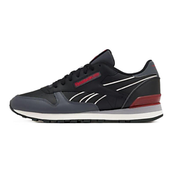 Classic Leather Clip Cushioning, Wear Resistant Low top Running Shoes Unisex Black Red