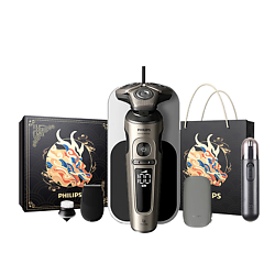 Электробритва S9000 Prestige SP9873 + 2 насадки + Чехол + Зарядная панель Qi + Триммер