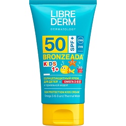 Солнцезащитный крем для детей SPF50+ с Омега 3 - 6 - 9 и термальной водой Bronzeada Sun Protection Kids Cream