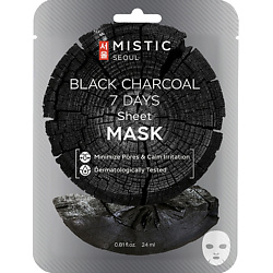 Тканевая маска для лица с древесным углём Black Charcoal 7 Days Sheet Mask