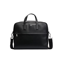 Сумка для ноутбука BOSS Logo-Stamp Leather Laptop Bag