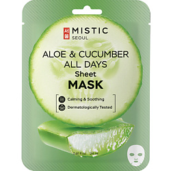 Тканевая маска для лица с экстрактами огурца и алоэ Aloe & Cucumber All Days Sheet Mask