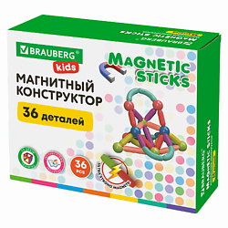Магнитный конструктор MAGNETIC STICKS, 36 магнитных деталей, KIDS