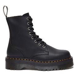 Dr.Martens Leather Comfortable Short Combat Boots Unisex Black
