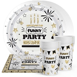 Одноразовая посуда для праздника "Funny party" на 12 персон