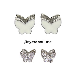 Серьги Бабочки crystal/jet