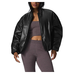 Бомбер из искусственной кожи Faux Leather Premier Bomber