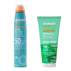 Набор Солнцезащитный сухой мист SPF 30 и Гидрогель после загара Алоэ Вера