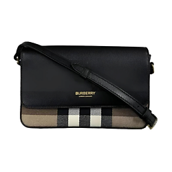 Сумка через плечо Check and Leather Crossbody Bag