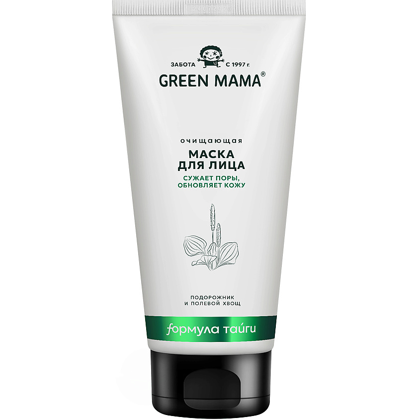 Изображение товара Маска для лица GREEN MAMA Подорожник и полевой хвощ для жирной кожи 170 мл Изображение товара Маска для лица GREEN MAMA Подорожник и полевой хвощ для жирной кожи 170 мл