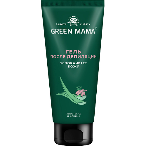 Гель после бритья GREEN MAMA Гель после депиляции Алоэ вера и арника Natural Skin Care