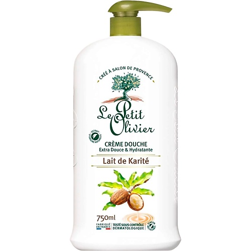 Крем для душа LE PETIT OLIVIER Крем для душа нежный молочко Карите (Ши) Lait de Karite Crème Douche