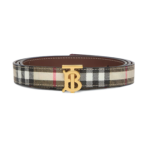 Ремень BURBERRY Двусторонний ремень в клетку с монограммой TB