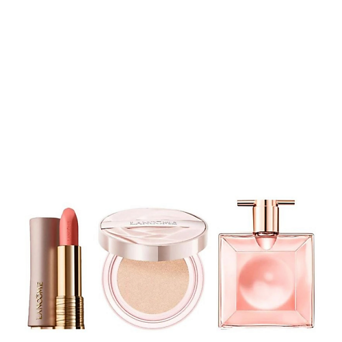 Набор парфюмерии LANCOME Набор: Помада L'Absolu Rouge Intimatte + Кушон Skin Idole 3 Serum + Парфюмерная вода Idole