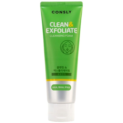 Пенка для умывания CONSLY Пенка для умывания отшелушивающая с AHA BHA PHA кислотами Clean & Exfoliate