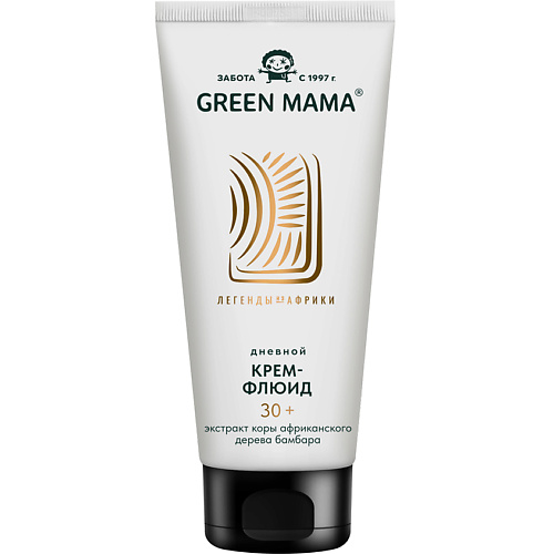 Крем для лица GREEN MAMA Дневной крем-флюид для лица с экстрактом коры африканского дерева бамбара 30+