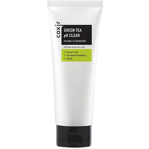 Пенка для умывания COXIR Очищающая пенка с зеленым чаем Green Tea pH Clear Foam Cleanser Exfoliate Dead Skin Cells
